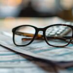 Glasses resting on tax documents and a calculator, symbolizing tax planning and financial review for small business owners.