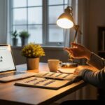 Cozy workspace with a person discussing IRS audit help, highlighting tax assistance and relief