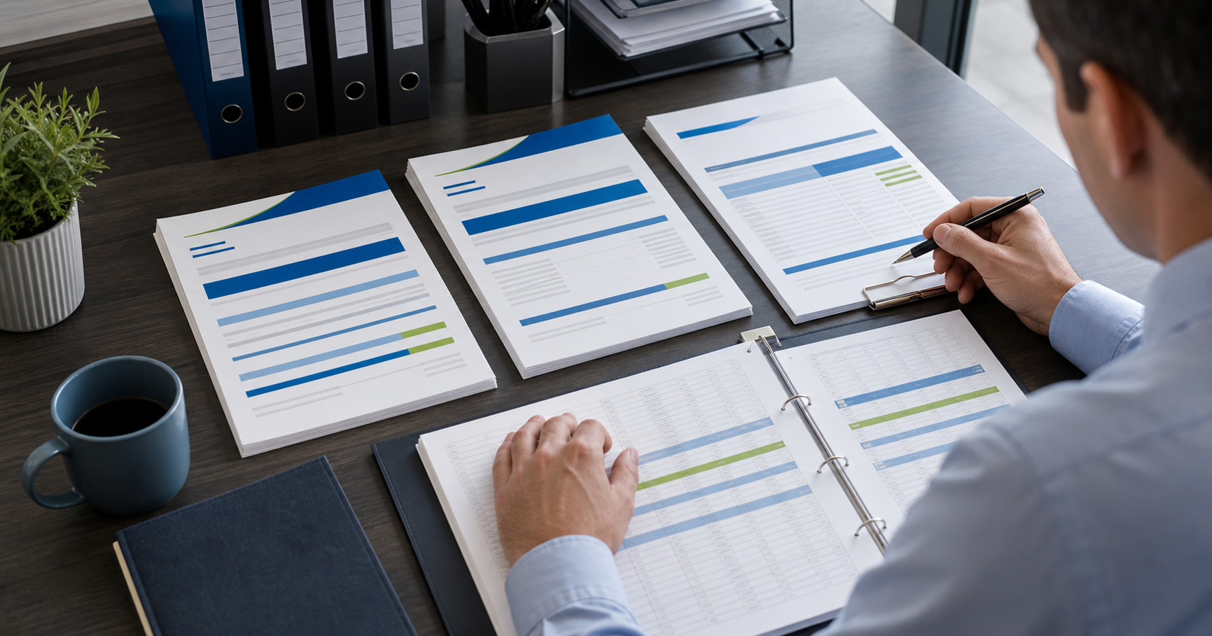 CPA preparing and reviewing monthly profit and loss, balance sheet, and cash flow statements