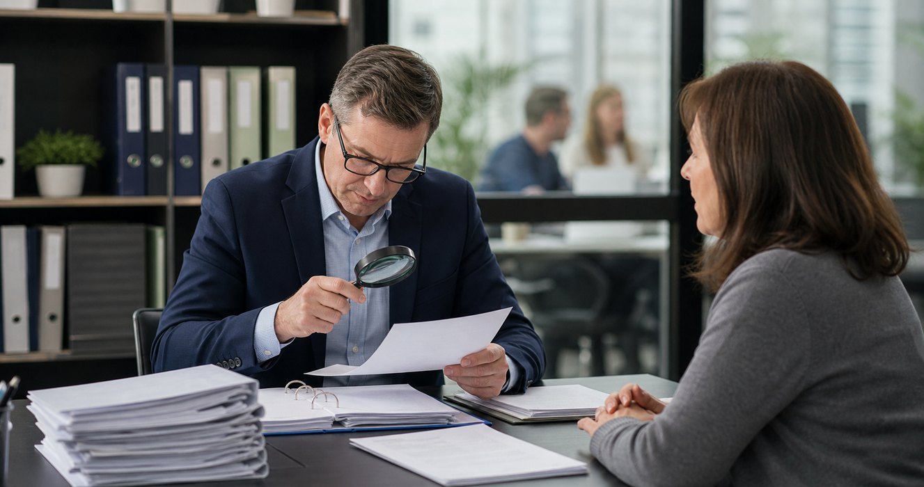 CPA examining supporting records with a Utah nonprofit director