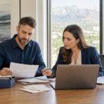 Salt Lake City business owner and CPA reviewing monthly bookkeeping records