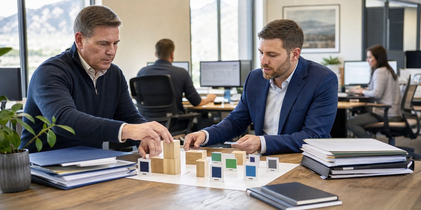 Utah business owner and advisor planning an operational restructuring
