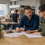 Growing business owner reviewing financial strategy with a fractional CFO