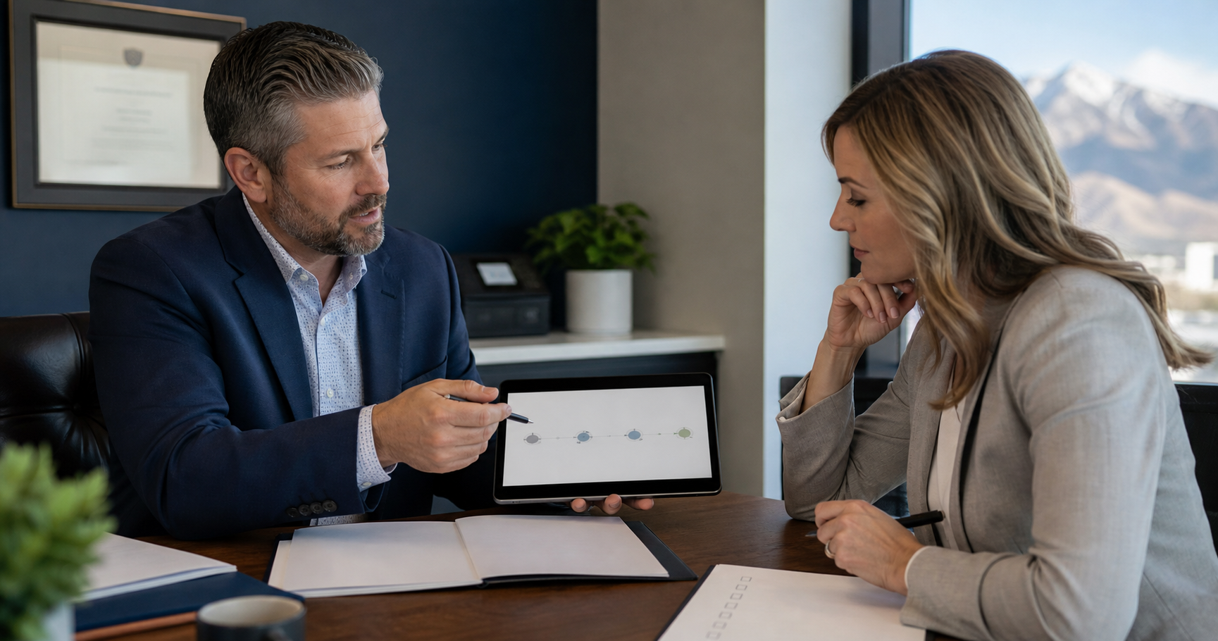 Utah business owner evaluating a CPA during an initial consultation