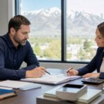 Utah LLC owner reviewing tax filings and planning records with a CPA