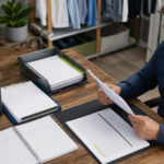 Small-business owner following an organized payroll approval and reconciliation process