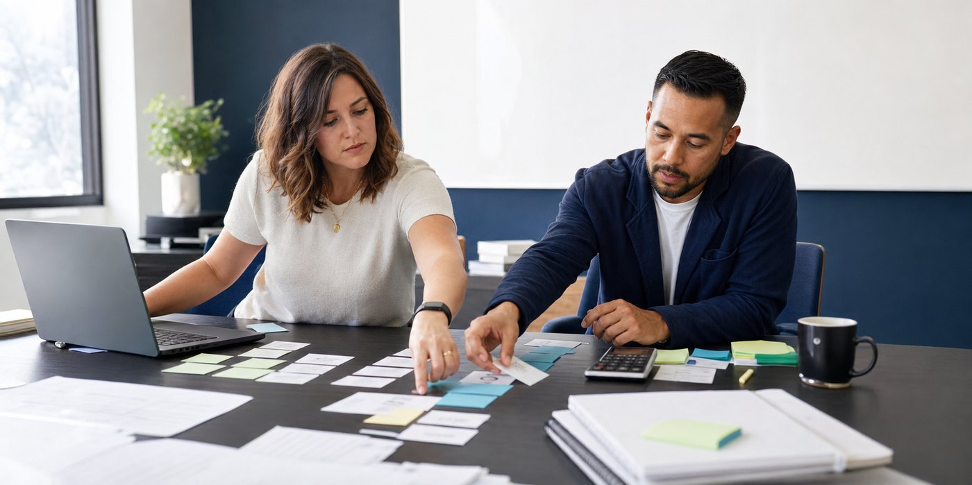 Utah business owner and CPA organizing an annual operating budget